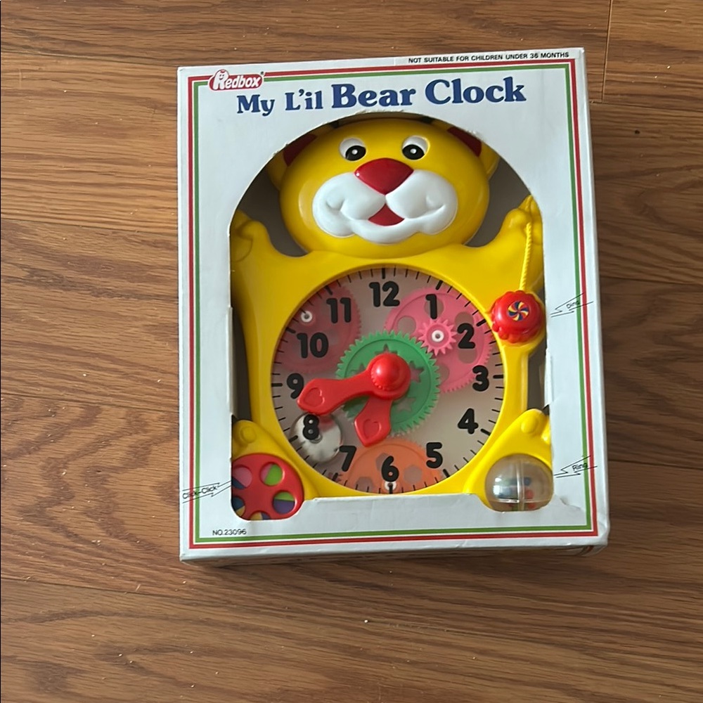 My L'il Bear Clock - Yellow